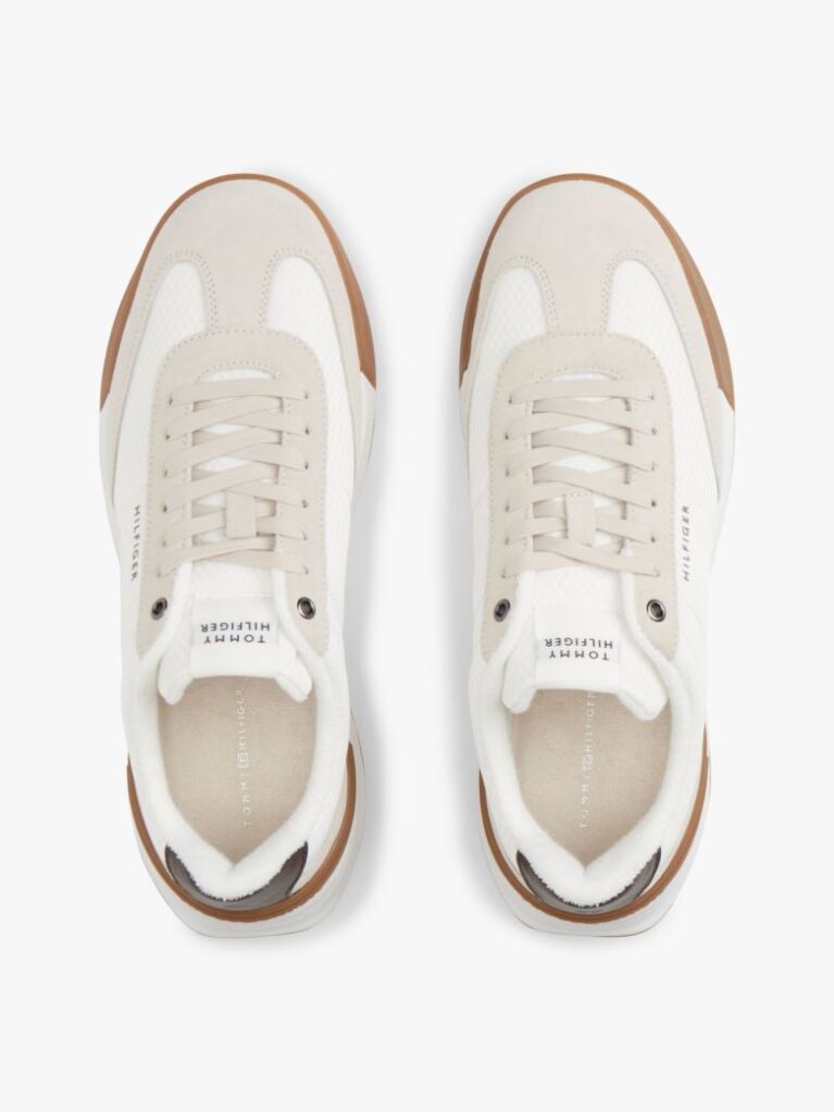 Μπεζ Ρετρό Sneakers Με Μίξη Υφών Και Chunky Σόλα  Άνδρες