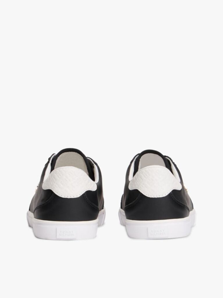 Μαύρο Δερμάτινα Δετά Sneakers Με Μονόγραμμα  Γυναίκες