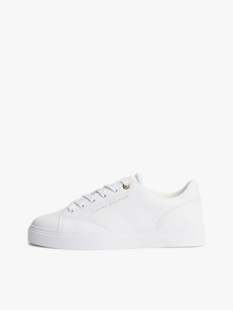 Άσπρο Δερμάτινα Sneakers Με Λογότυπο  Γυναίκες
