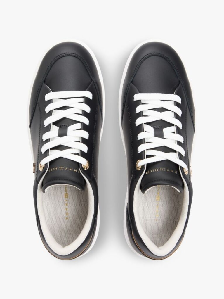 Black Leather TH Monogram Cupsole Trainers  Women