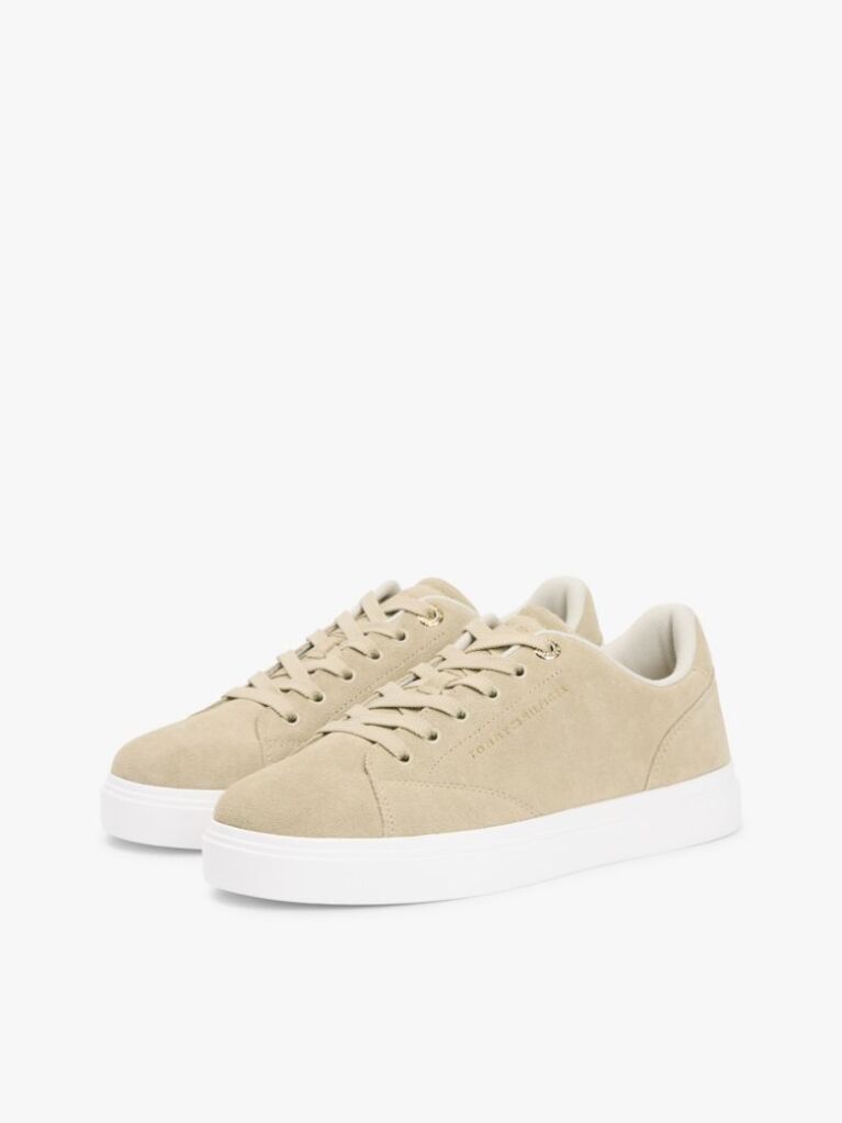 Μπεζ Σουέτ Sneakers Με Λογότυπο  Γυναίκες