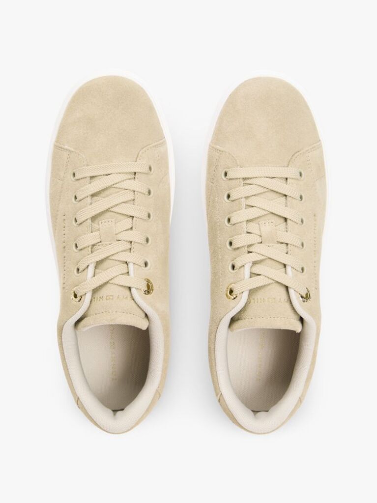 Μπεζ Σουέτ Sneakers Με Λογότυπο  Γυναίκες