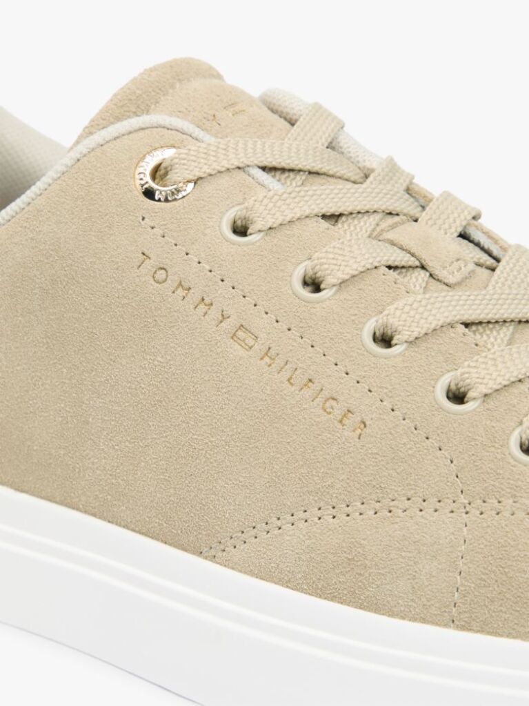 Μπεζ Σουέτ Sneakers Με Λογότυπο  Γυναίκες