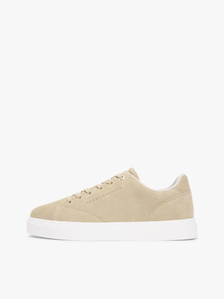 Μπεζ Σουέτ Sneakers Με Λογότυπο  Γυναίκες