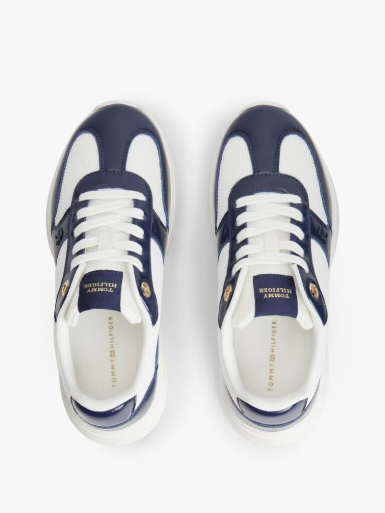Multi Δερμάτινα Sneakers Mε Μονόγραμμα TH Και Μίξη Υφών  Γυναίκες
