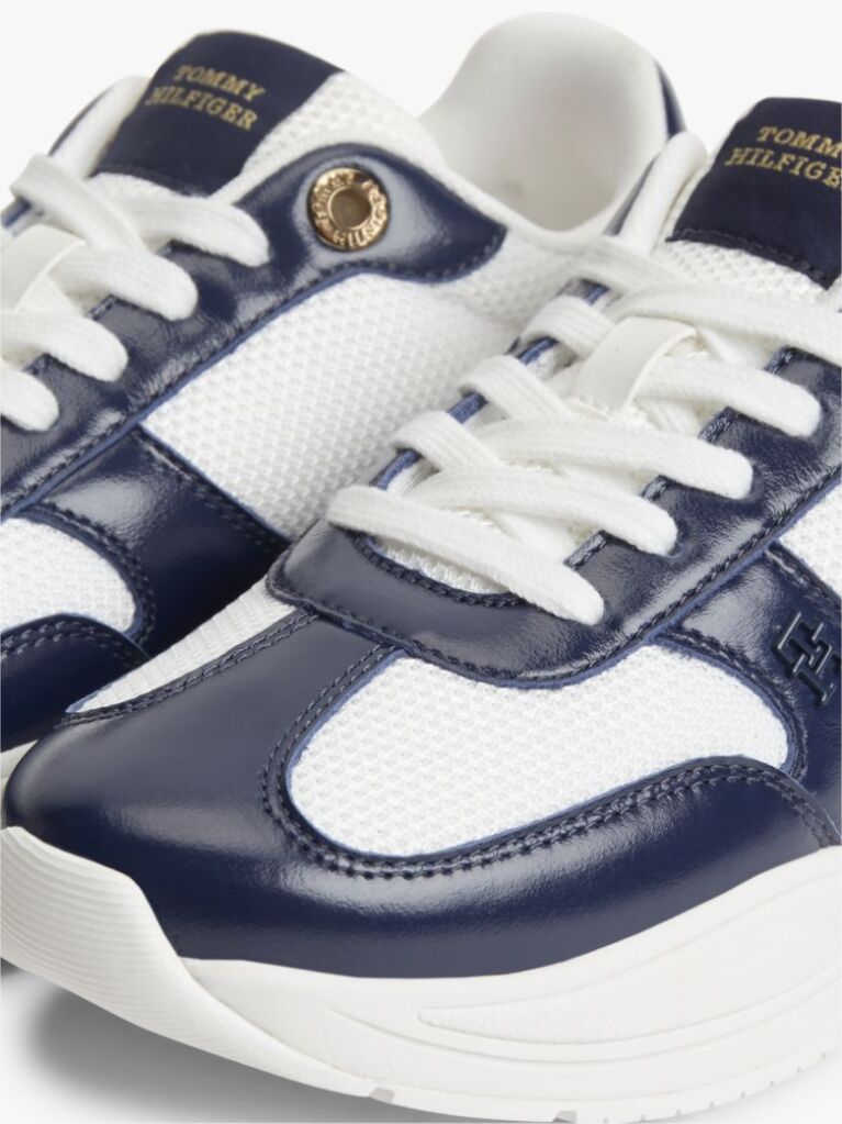 Multi Δερμάτινα Sneakers Mε Μονόγραμμα TH Και Μίξη Υφών  Γυναίκες