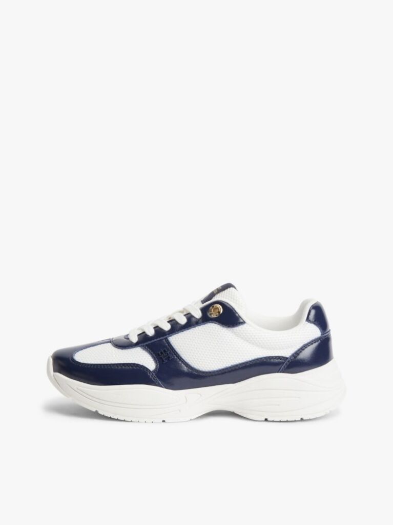 Multi Δερμάτινα Sneakers Mε Μονόγραμμα TH Και Μίξη Υφών  Γυναίκες