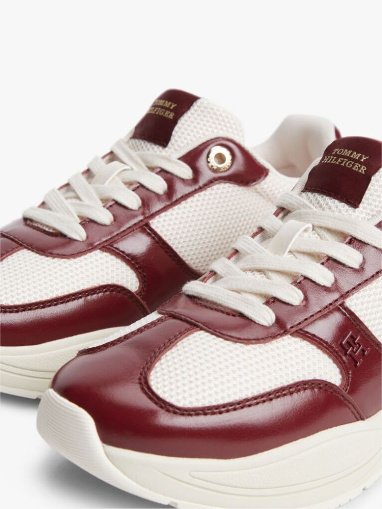 Multi Δερμάτινα Sneakers Mε Μονόγραμμα TH Και Μίξη Υφών  Γυναίκες