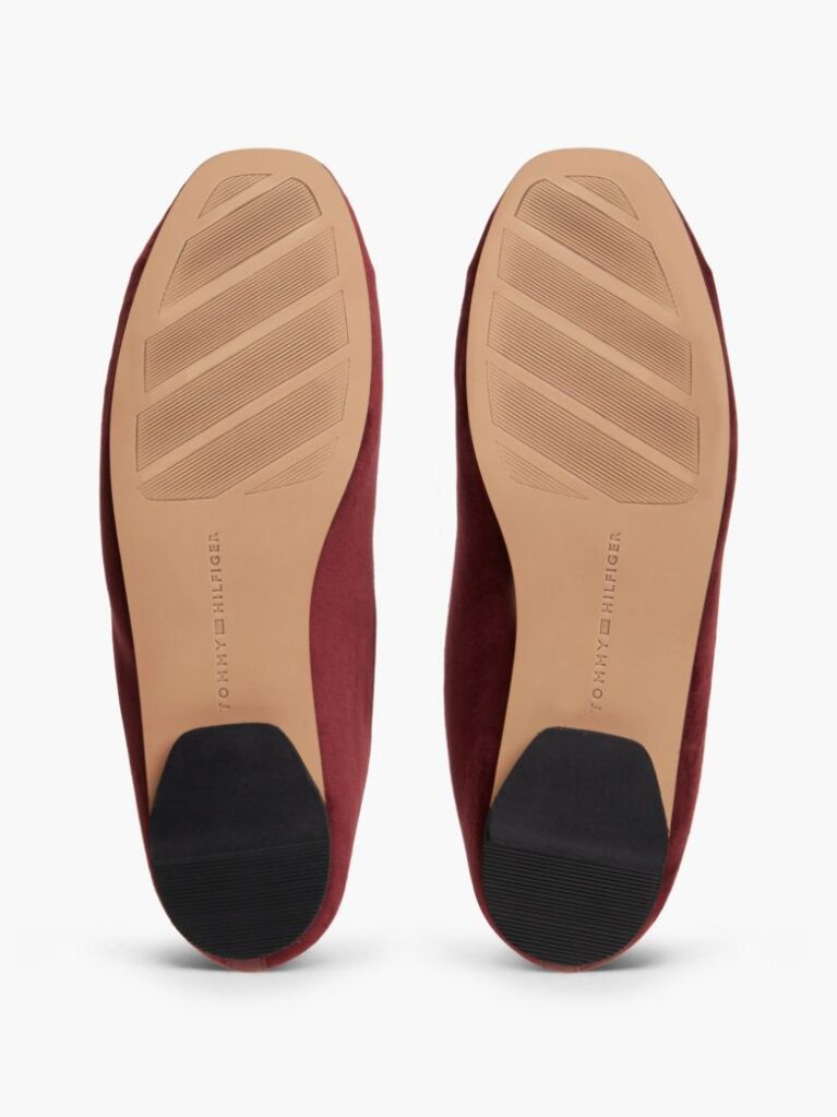Red Crest Velour Loafer Slippers  Women