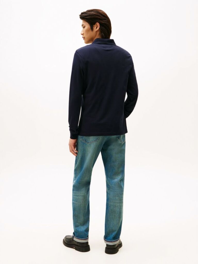 Blue 1985 TH Flex Slim Fit Long Sleeve Polo  Men