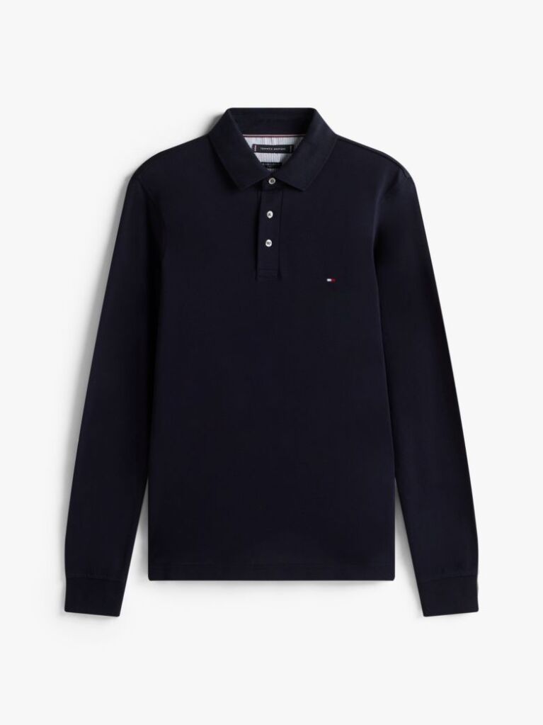 Blue 1985 TH Flex Slim Fit Long Sleeve Polo  Men