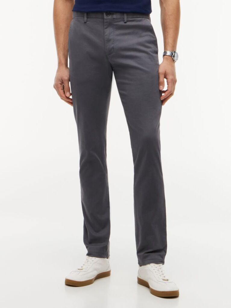 Grey Bleecker Stretch Cotton Chinos  Men