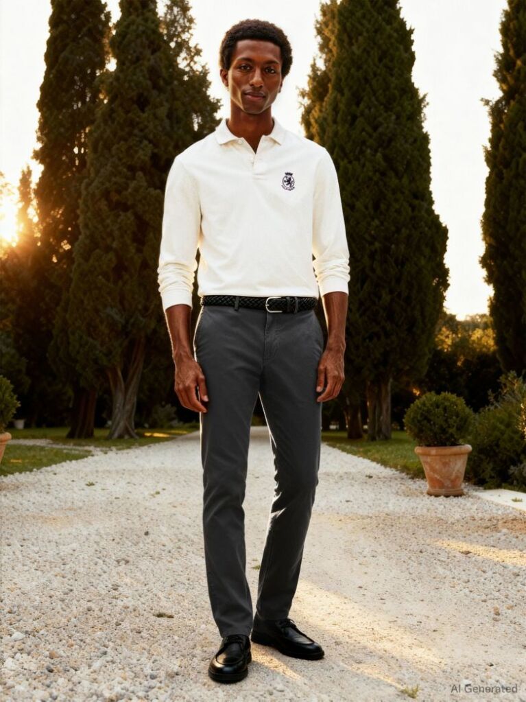 Grey Bleecker Stretch Cotton Chinos  Men
