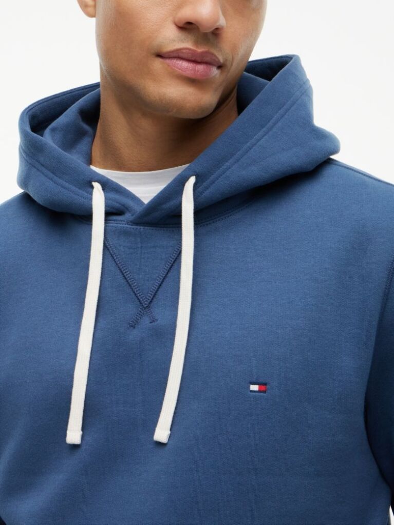 Μπλε Fleece Hoody Με Κεντητή Σημαία  Άνδρες
