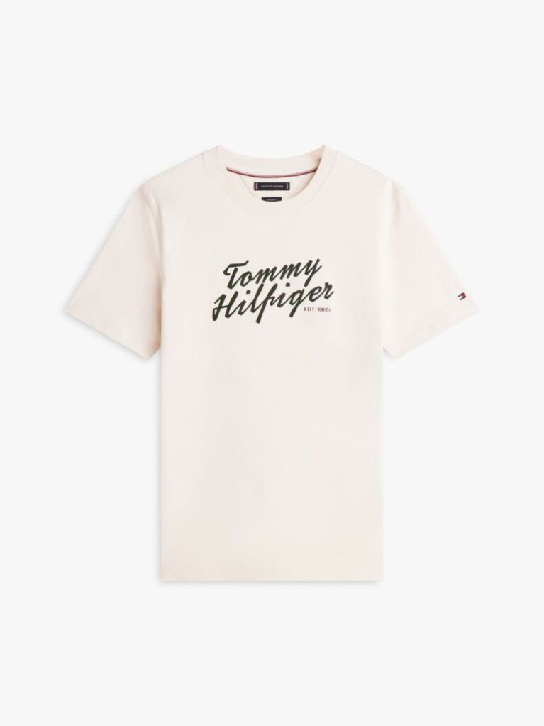 Μπεζ T-Shirt Με Λογότυπο Και Κλασική Λαιμόκοψη  Άνδρες