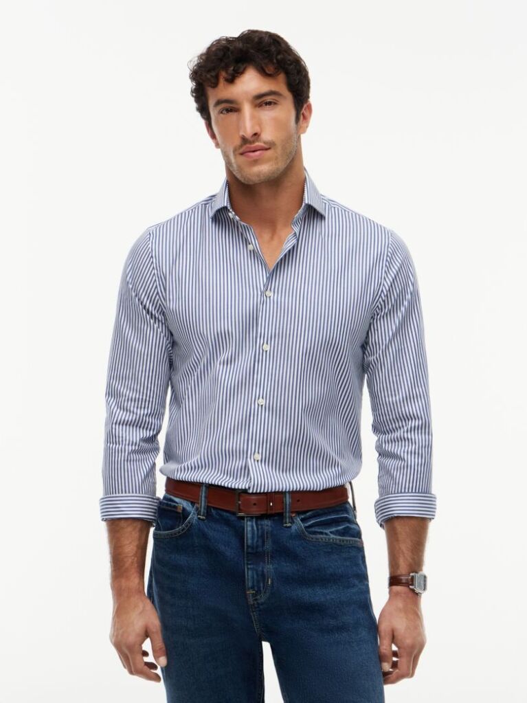 Multi Smart Casual Slim Fit Stripe Shirt  Men