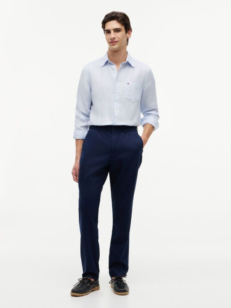 Blue Dover Elasticated Regular Twill Chinos  Men