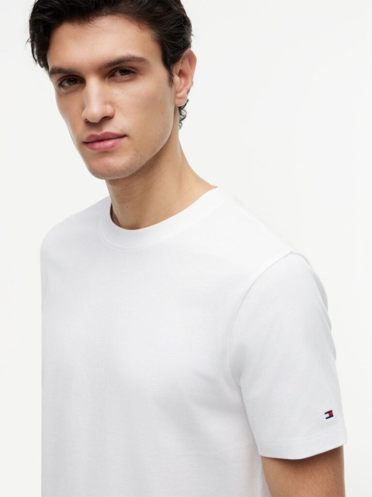 Άσπρο Βαμβακερό T-Shirt Με Πίσω Λογότυπο  Άνδρες
