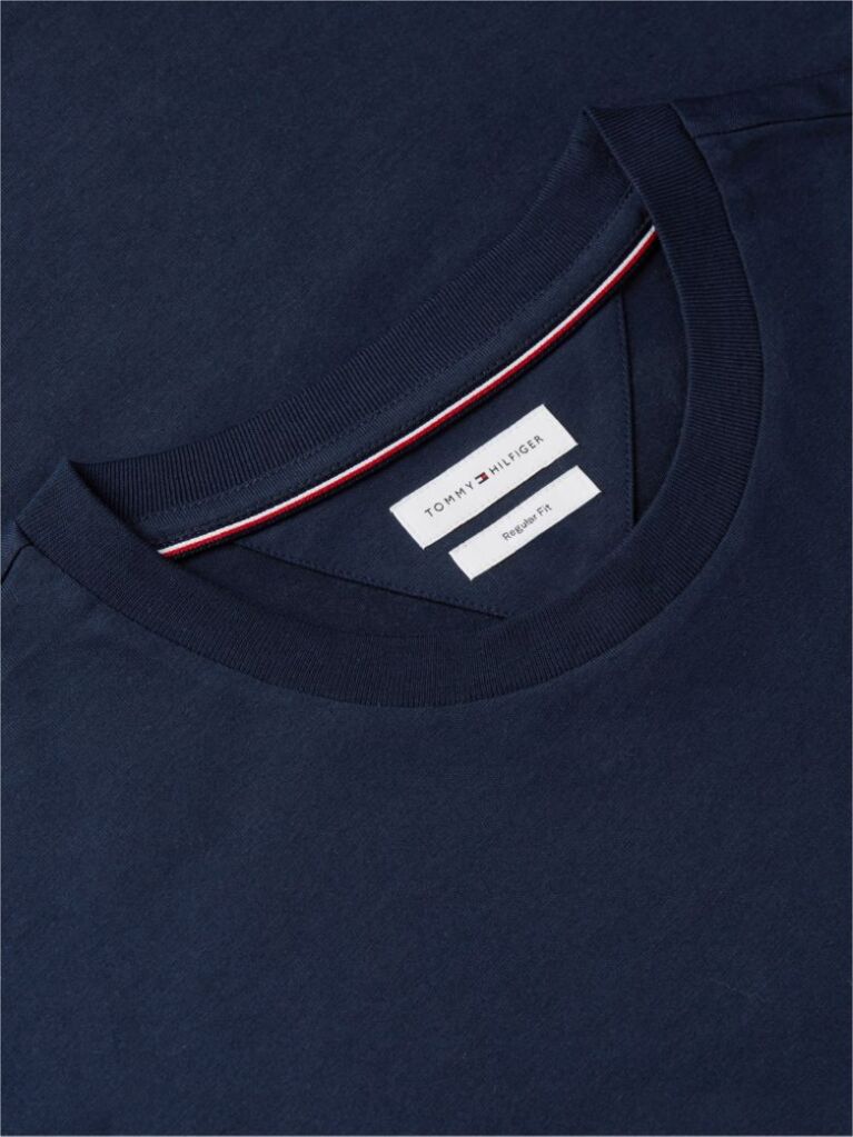 Μπλε Βαμβακερό T-Shirt Με Wavy Πίσω Σημαία  Άνδρες