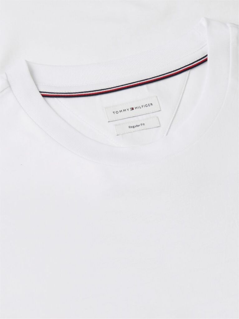 Άσπρο Βαμβακερό T-Shirt Με Wavy Πίσω Σημαία  Άνδρες