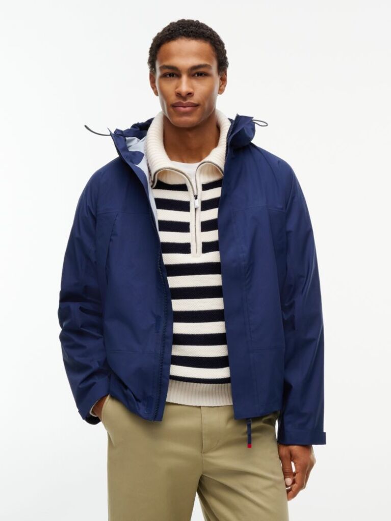 Blue Performance Print Water Resistant Ripstop Jacket  Men