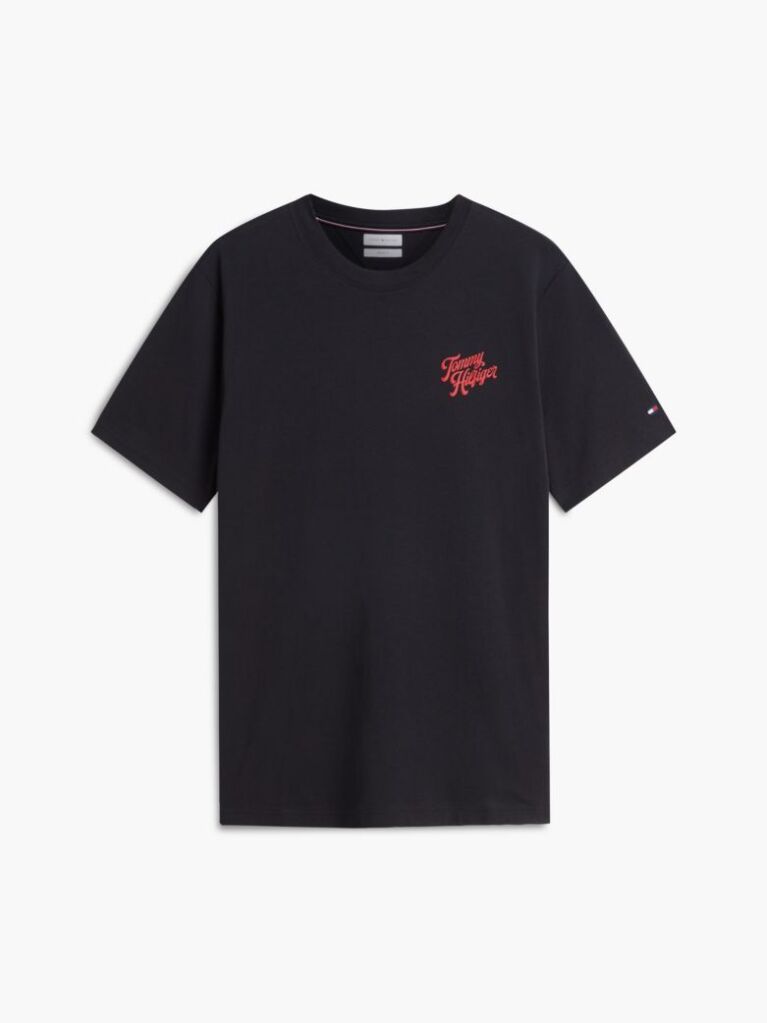 Μαύρο T-Shirt Με Κλασική Λαιμόκοψη Και Πίσω Σχέδιο  Άνδρες