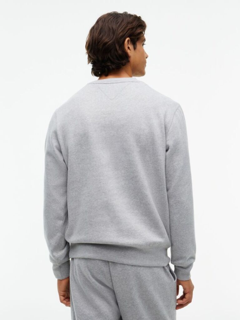Γκρι Fleece Φούτερ Με Κλασική Λαιμόκοψη  Άνδρες