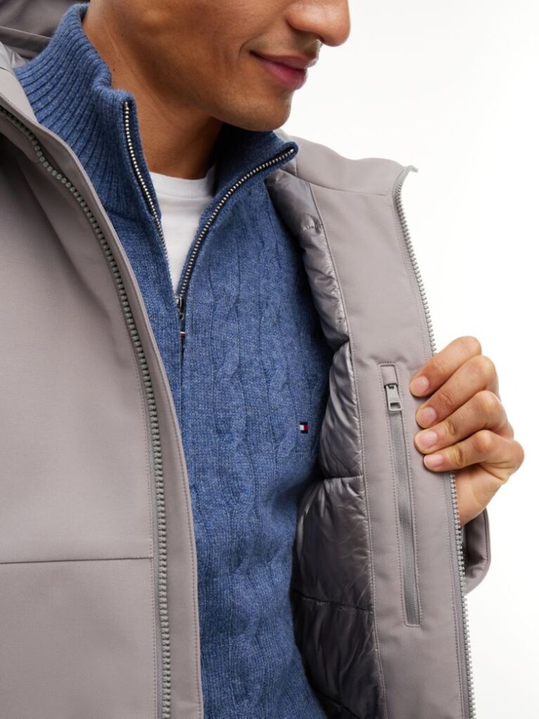 Grey Performance Tech Water Repellent Padded Jacket  Men