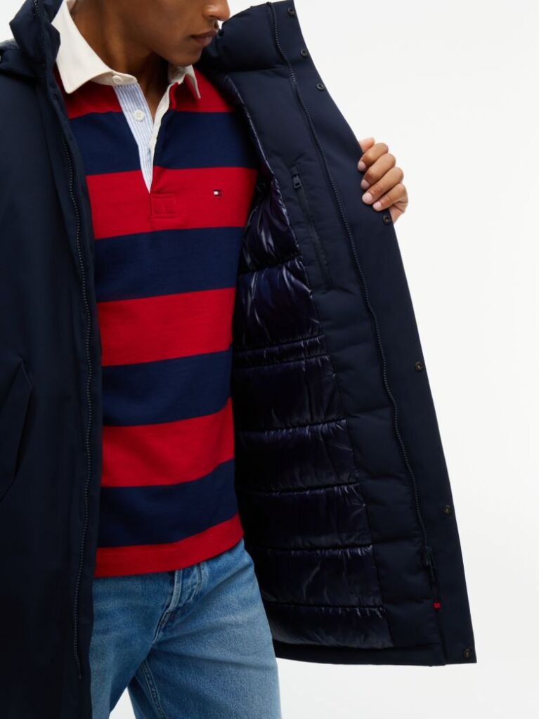 Blue Performance Tech Hooded Padded Parka  Men