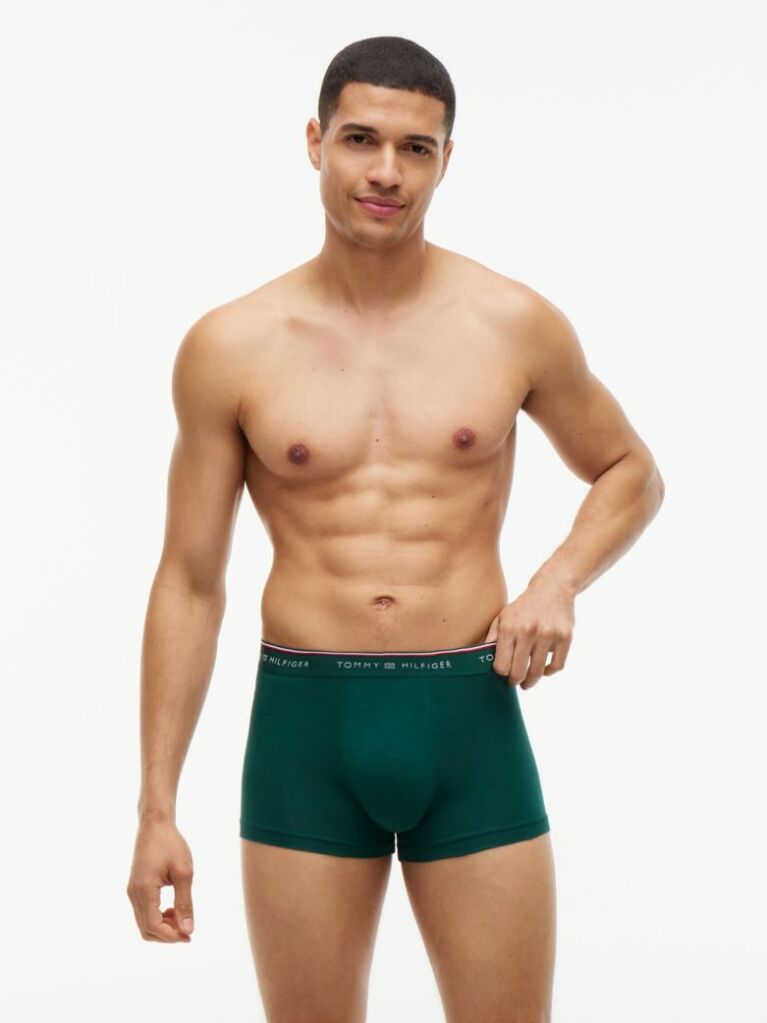 Multi 3-Pack Global Stripe Logo Waistband Trunks  Men