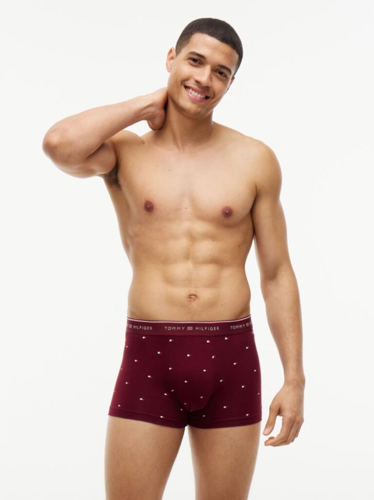 Multi 3-Pack Global Stripe Logo Waistband Trunks  Men