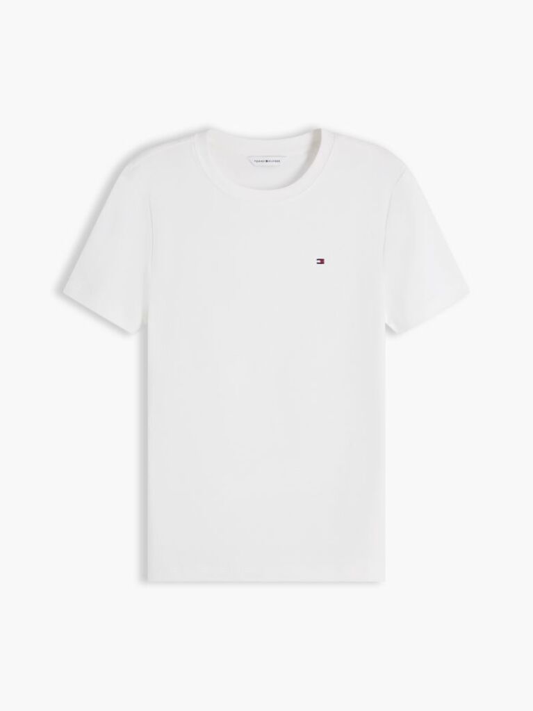 Μπεζ Ριμπ T-Shirt Σε Slim Γραμμή Με Κεντητό Σημαιάκι  Γυναίκες