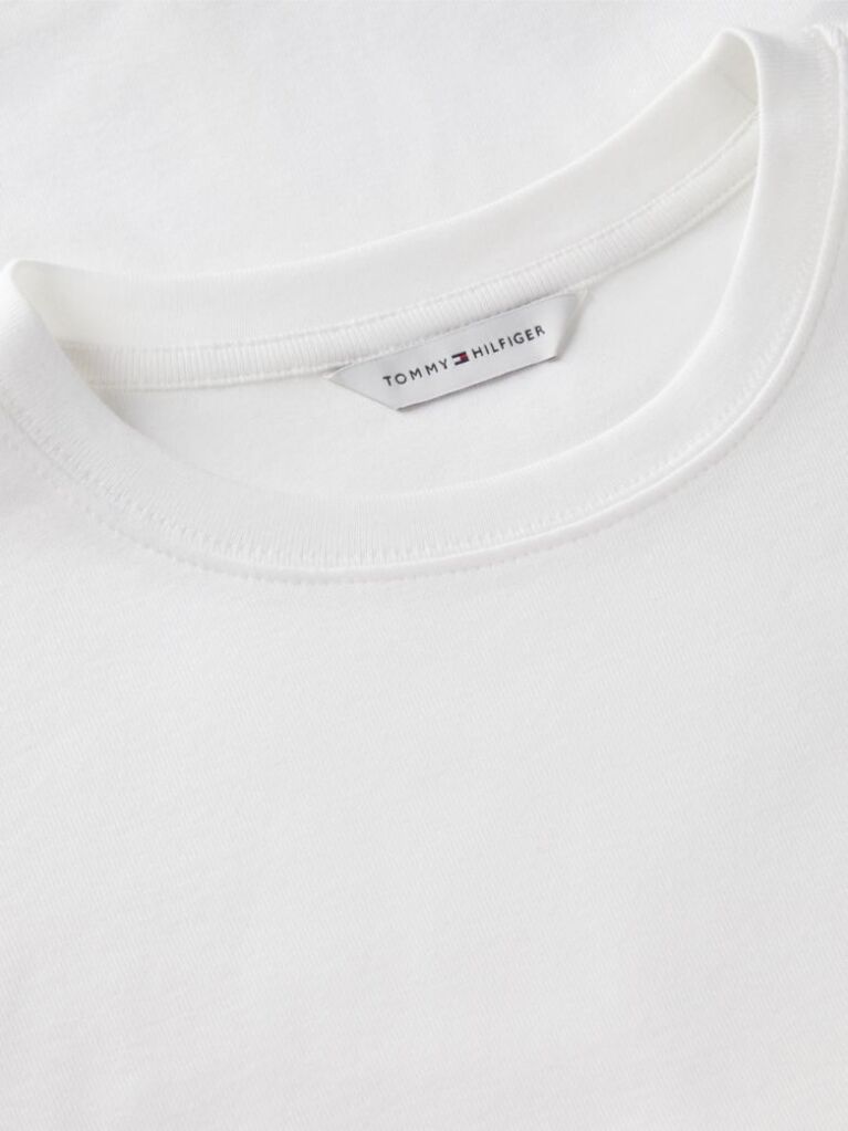 Μπεζ Ριμπ T-Shirt Σε Slim Γραμμή Με Κεντητό Σημαιάκι  Γυναίκες