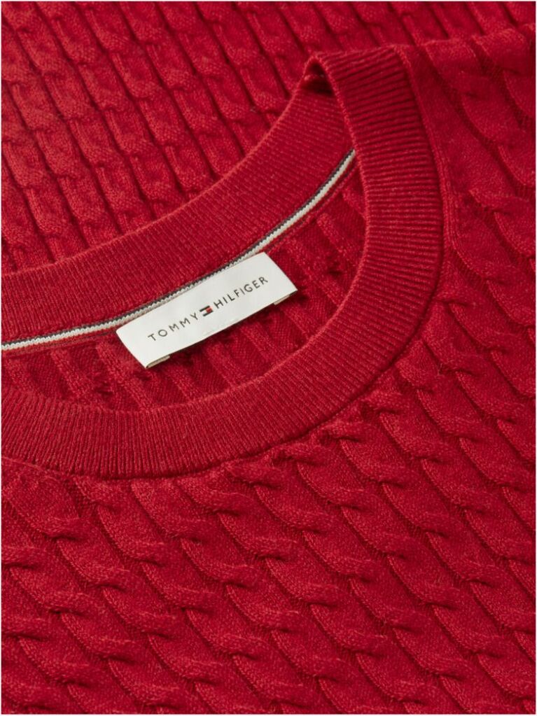 Red Fine Cable Knit Jumper  Women