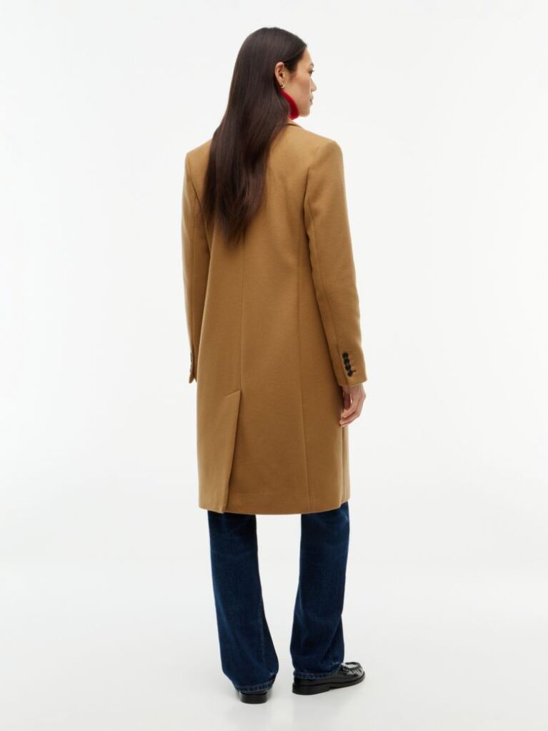 Brown Manteco Wool Blend Slim Single Breasted Coat  Women