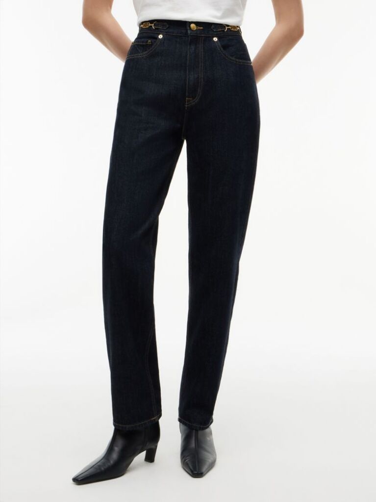 Blue Jackie High Rise Tapered Ankle Jeans  Women