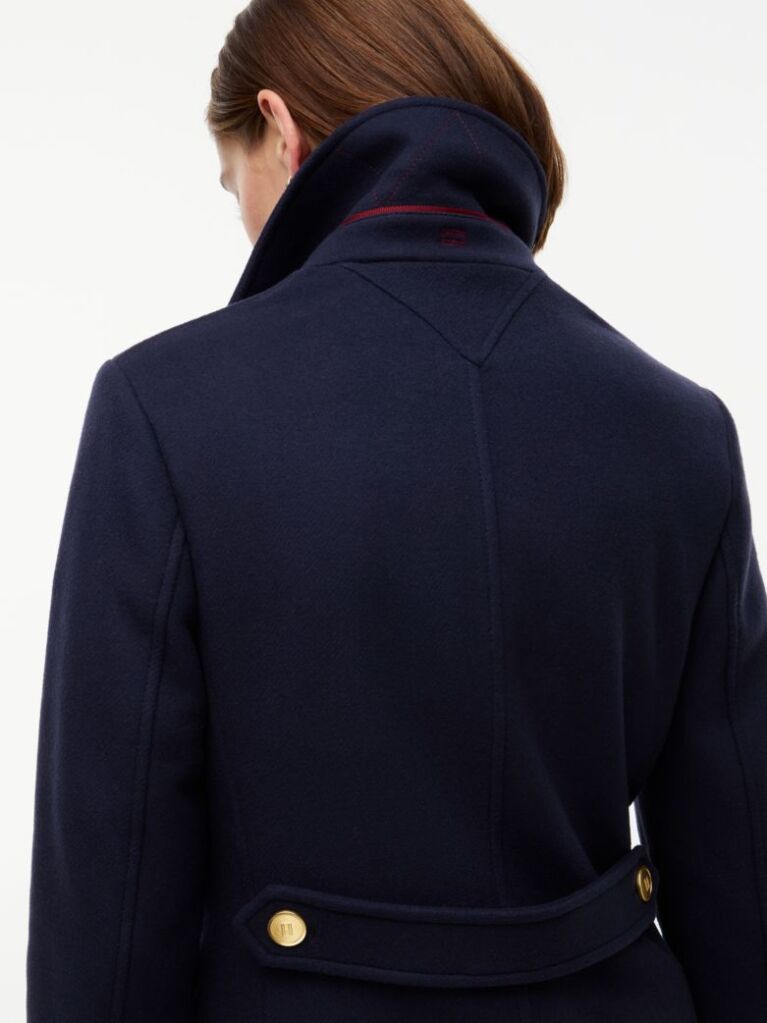 Blue Manteco Wool Blend Double Breasted Coat  Women