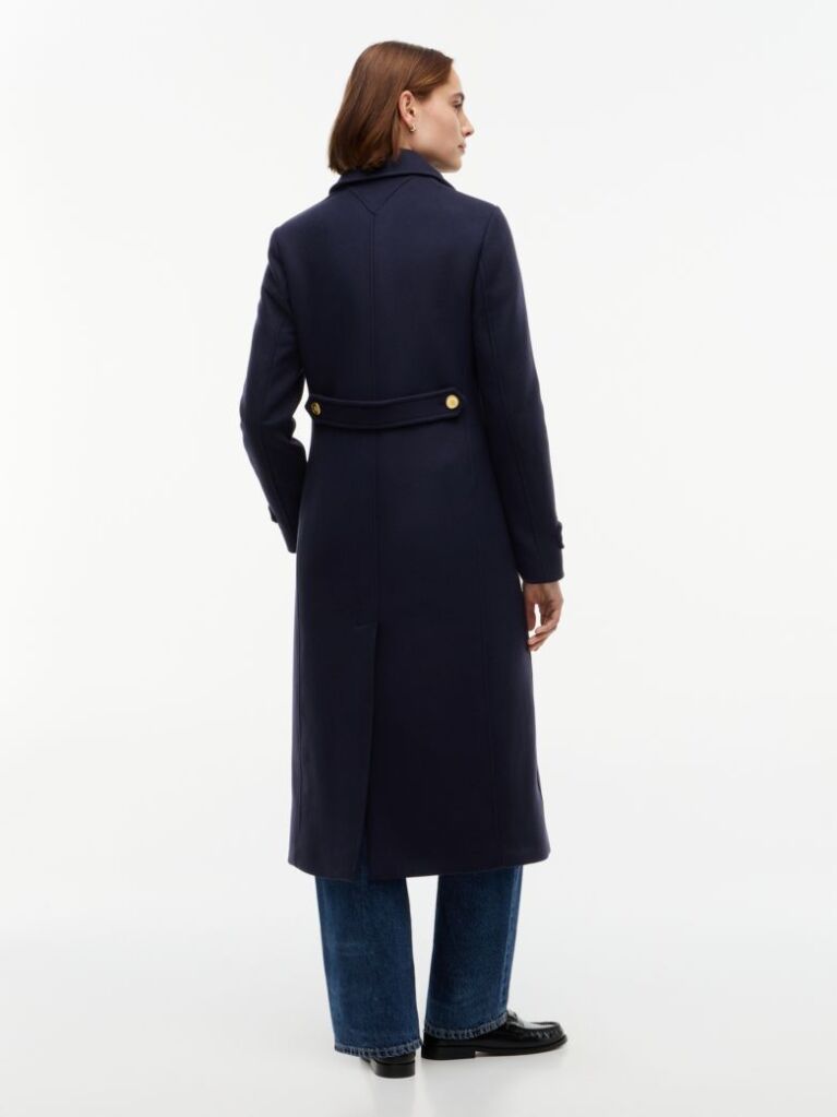 Blue Manteco Wool Blend Double Breasted Coat  Women