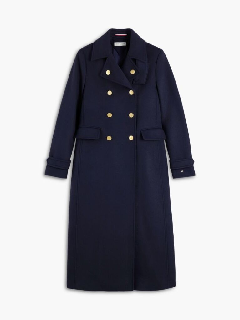 Blue Manteco Wool Blend Double Breasted Coat  Women