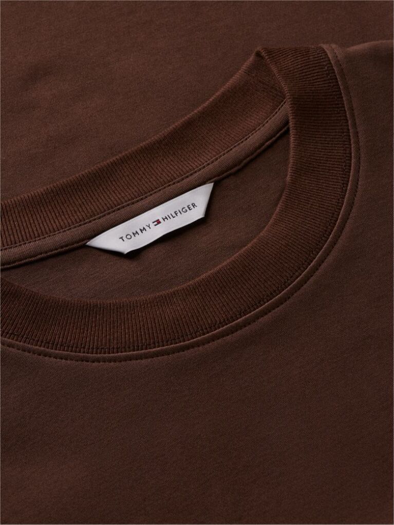Καφέ Άνετο Μακρυμάνικο T-Shirt Με Interlock Πλέξη  Γυναίκες