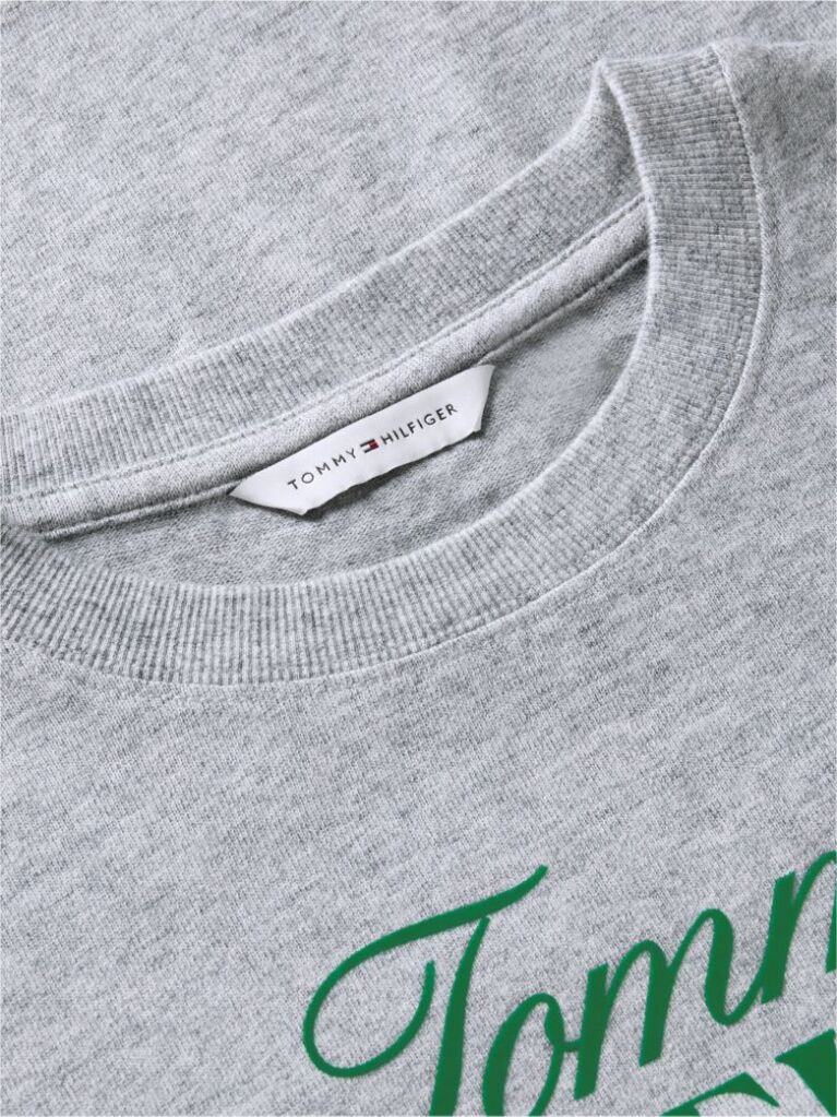 Γκρι Άνετο Βαμβακερό T-Shirt Με Λογότυπο  Γυναίκες