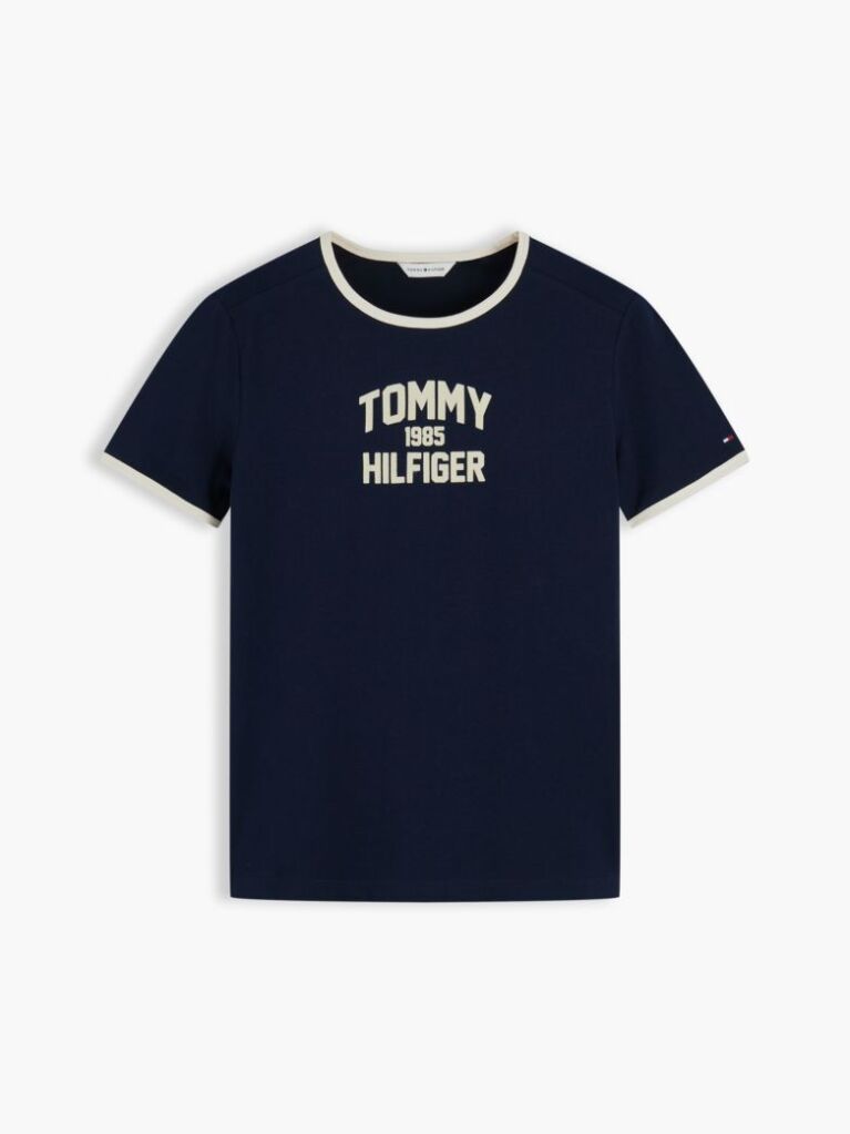 Μπλε Slim T-Shirt Με Varsity Λογότυπο  Γυναίκες