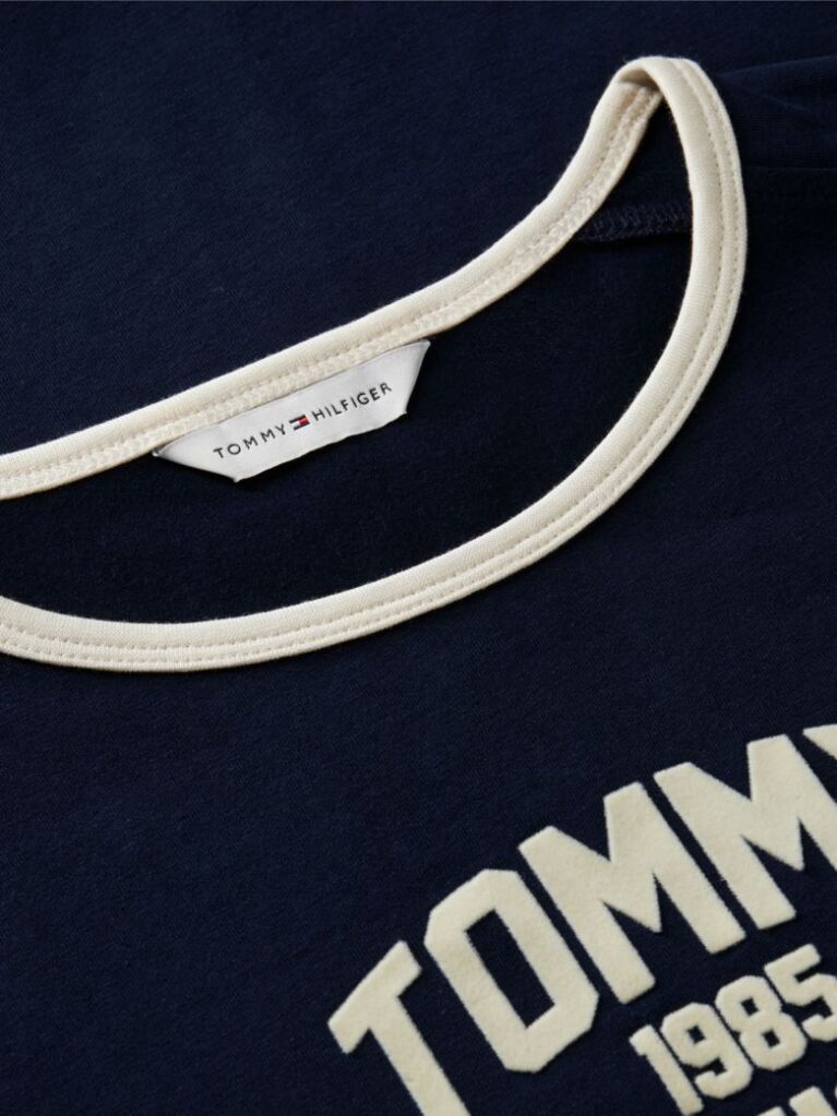 Μπλε Slim T-Shirt Με Varsity Λογότυπο  Γυναίκες