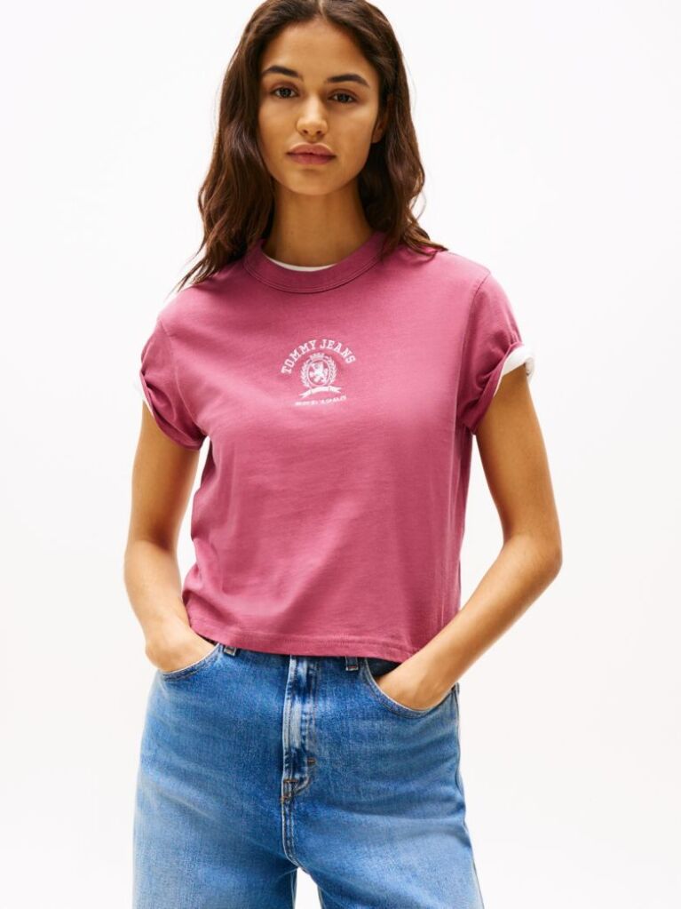 Μωβ Varsity T-Shirt Σε Κανονική Γραμμή  Γυναίκες