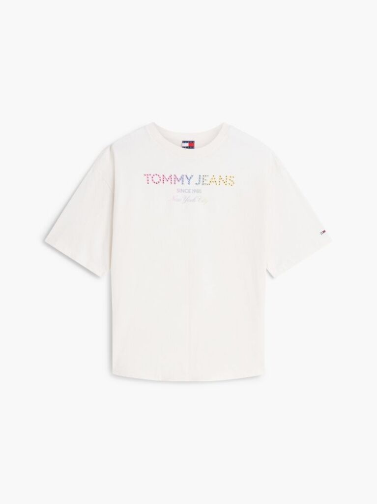 Άσπρο Oversized Βαμβακερό T-Shirt Με Ξεθωριασμένο Φινίρισμα  Γυναίκες