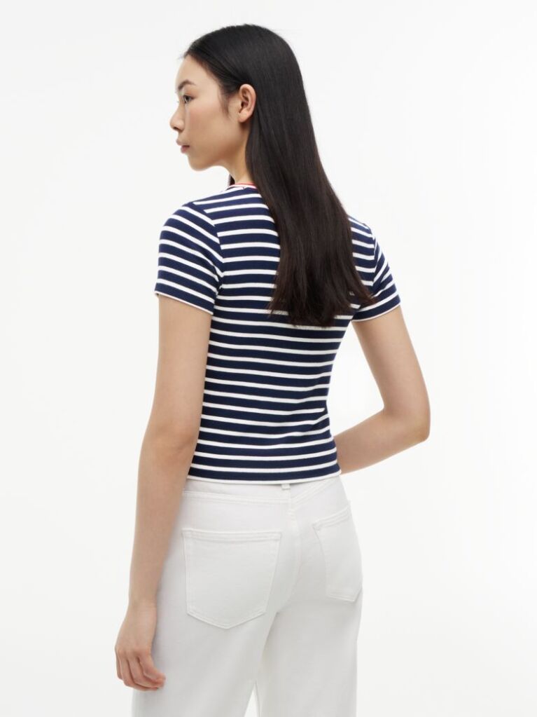 Multi Henley T-Shirt Σε Στενή Γραμμή  Γυναίκες