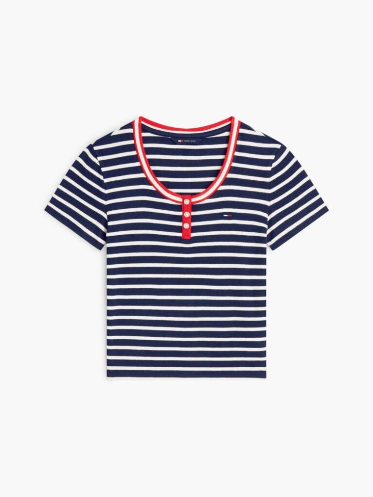 Multi Henley T-Shirt Σε Στενή Γραμμή  Γυναίκες