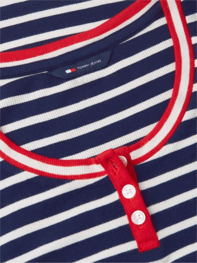 Multi Henley T-Shirt Σε Στενή Γραμμή  Γυναίκες