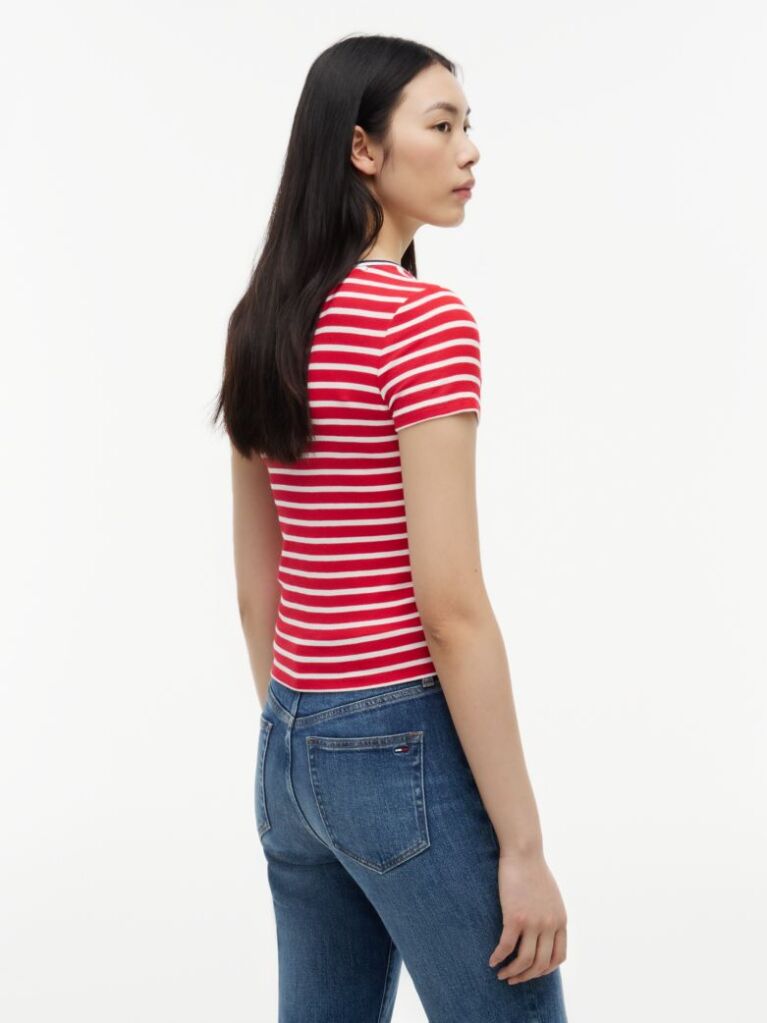 Multi Henley T-Shirt Σε Στενή Γραμμή  Γυναίκες