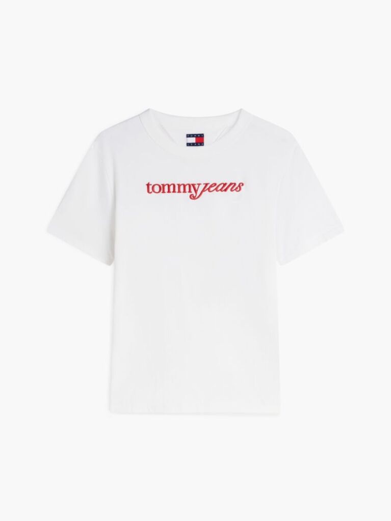 Άσπρο Άνετο Βαμβακερό T-Shirt  Γυναίκες